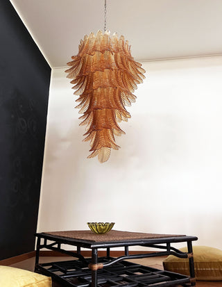 Murano Amber Felch Spiral Chandelier