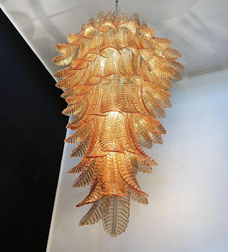 Murano Amber Felch Spiral Chandelier