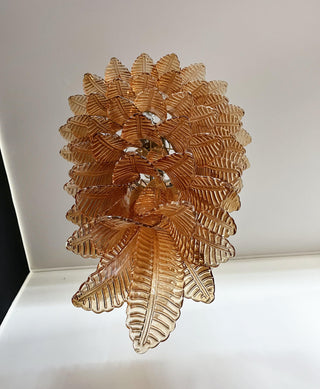 Murano Amber Felch Spiral Chandelier