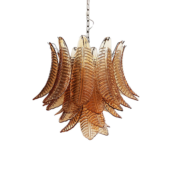 Murano Amber Ferns Glass Chandelier