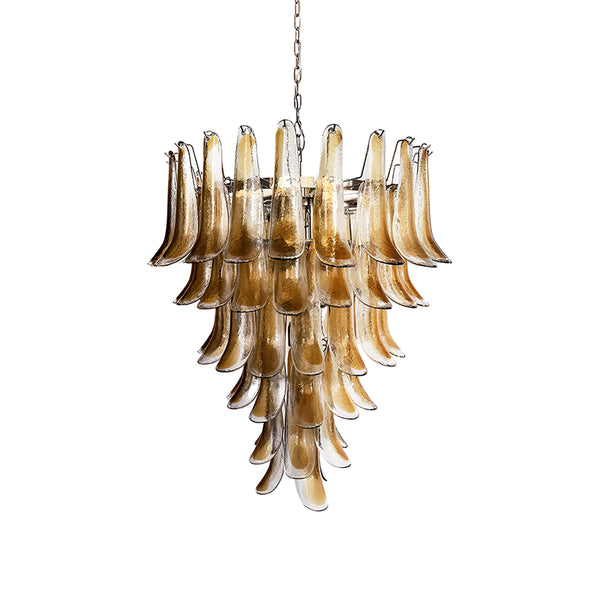 Murano Amber Glass Petals Chandelier