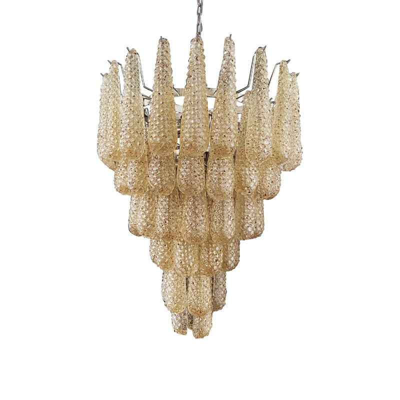 Vintage Amber Murano Glass Petals Drop Chandelier | Korewolamp