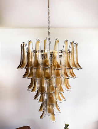 Murano Amber Glass Petals Chandelier