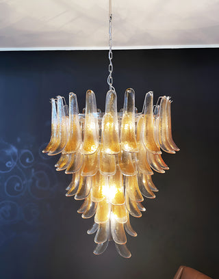 Murano Amber Glass Petals Chandelier