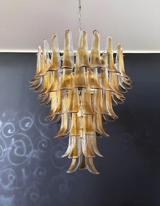 Murano Amber Glass Petals Chandelier