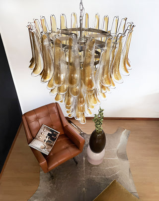 Murano Amber Glass Petals Chandelier