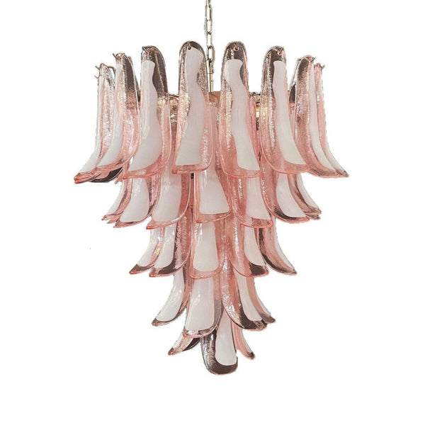 Vintage Pink Murano Glass Petals Chandelier