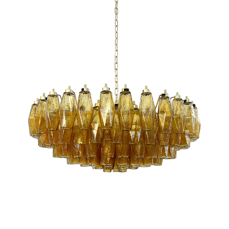 Murano Faceted Amber Glass Chandelier | Korewolamp