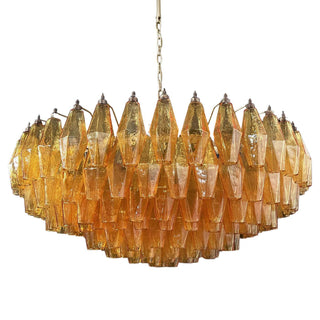 Murano Faceted Amber Glass Chandelier