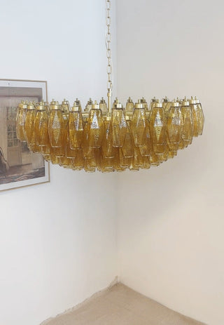 Murano Faceted Amber Glass Chandelier