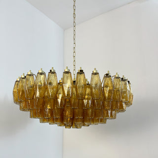 Murano Faceted Amber Glass Chandelier