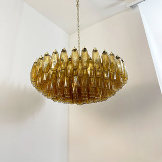 Murano Faceted Amber Glass Chandelier