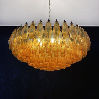 Murano Faceted Amber Glass Chandelier