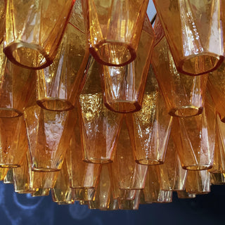 Murano Faceted Amber Glass Chandelier