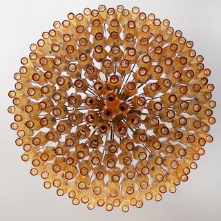 Murano Faceted Amber Glass Chandelier