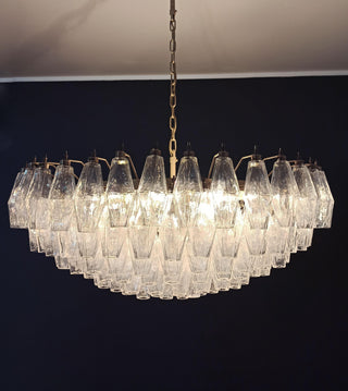 Murano Faceted Transparent Glass Chandelier