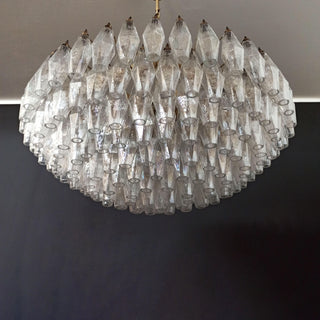 Murano Faceted Transparent Glass Chandelier