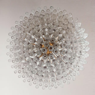 Murano Faceted Transparent Glass Chandelier