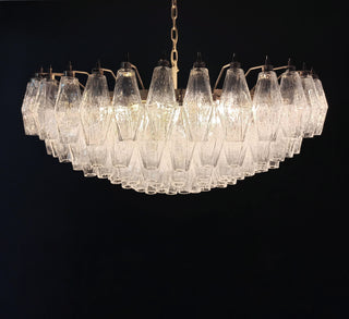 Murano Faceted Transparent Glass Chandelier