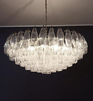 Murano Faceted Transparent Glass Chandelier