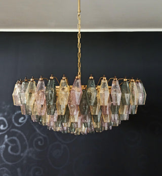 Murano Faceted Multicolor Glass Chandelier