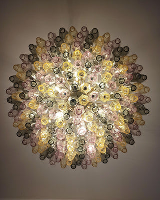 Murano Faceted Multicolor Glass Chandelier