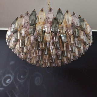 Murano Faceted Multicolor Glass Chandelier