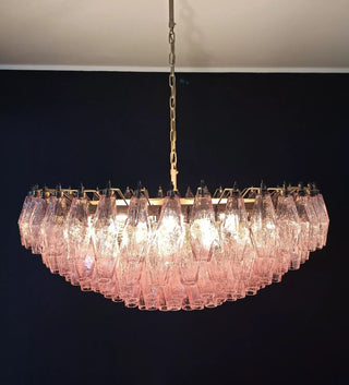 Murano Faceted Pink Glass Chandelier