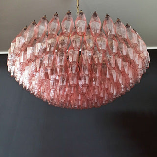 Murano Faceted Pink Glass Chandelier