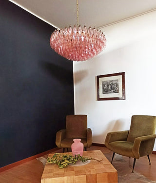 Murano Faceted Pink Glass Chandelier