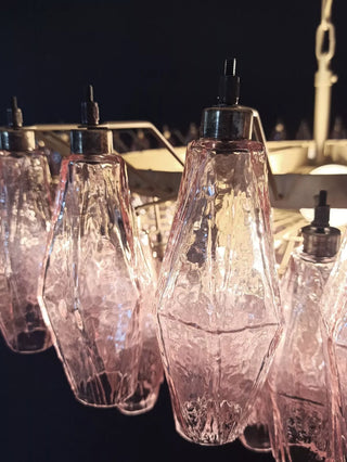 Murano Faceted Pink Glass Chandelier