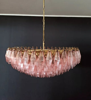 Murano Faceted Pink Glass Chandelier