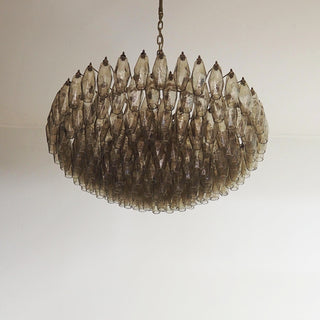 Murano Faceted Smoked Glass Chandelier