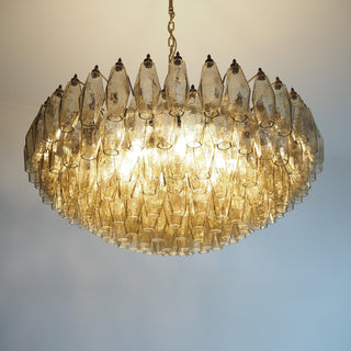 Murano Faceted Smoked Glass Chandelier