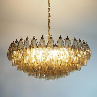 Murano Faceted Smoked Glass Chandelier