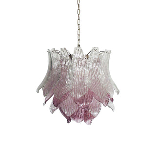 Vintage Murano Transparent Amethyst Glass Chandelier