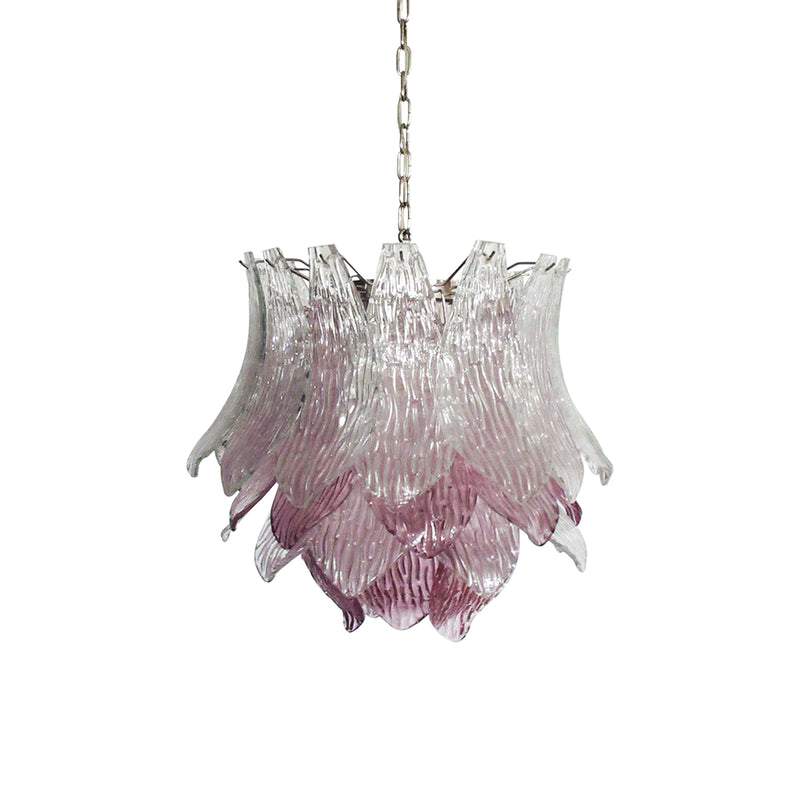 Vintage Murano Transparent Amethyst Glass Chandelier | Korewolamp