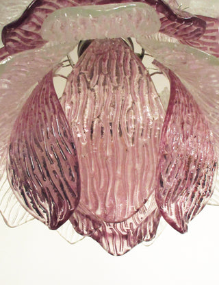 Vintage Murano Transparent Amethyst Glass Chandelier