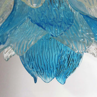 Murano Flower 38 Transparent Blue Chandelier