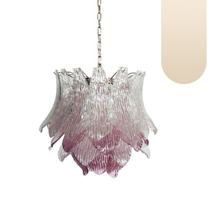 Vintage Murano Transparent Amethyst Glass Chandelier