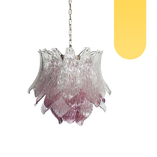 Vintage Murano Transparent Amethyst Glass Chandelier