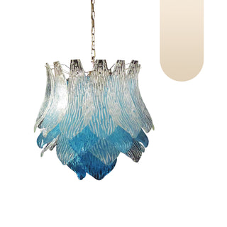 Vintage Murano Transparent Blue Glass Chandelier