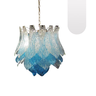 Vintage Murano Transparent Blue Glass Chandelier