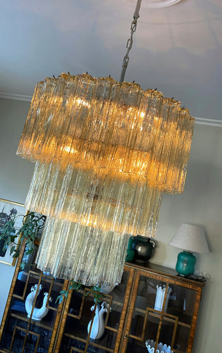 Murano Honey Glass Tube Chandelier