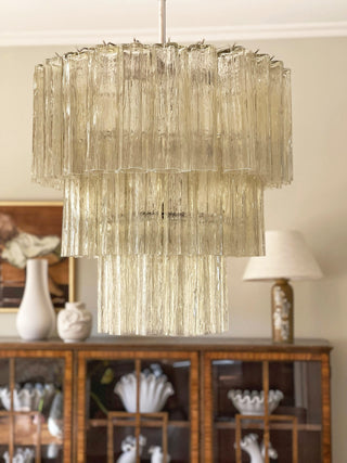 Murano Honey Glass Tube Chandelier