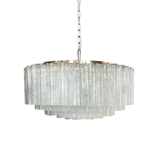 Murano Large Transparent Glass Tube Chandelier