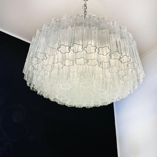 Murano Large Transparent Glass Tube Chandelier