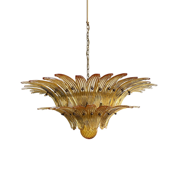 Murano Palmette Amber Chandelier