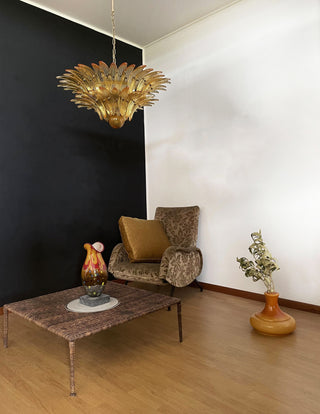 Murano Palmette Amber Chandelier