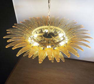 Murano Palmette Amber Chandelier